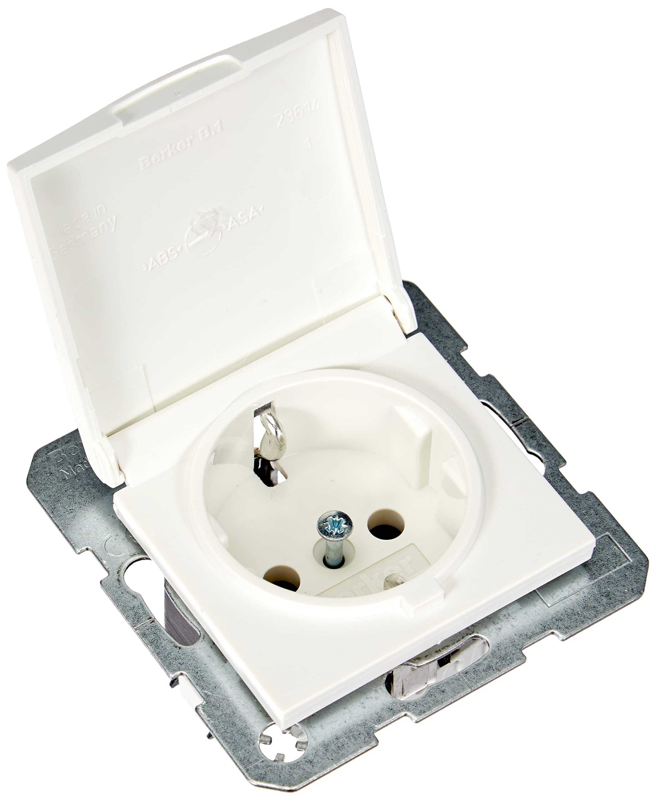 Berker 47511909 Steckdose SCHUKO mit Klappdeckel S.1/B.3/B.7 polarweiß matt Mesch Shop Berker 47511909 Steckdose SCHUKO mit Klappdeckel S.1/B.3/B.7 polarweiß matt Mesch Shop